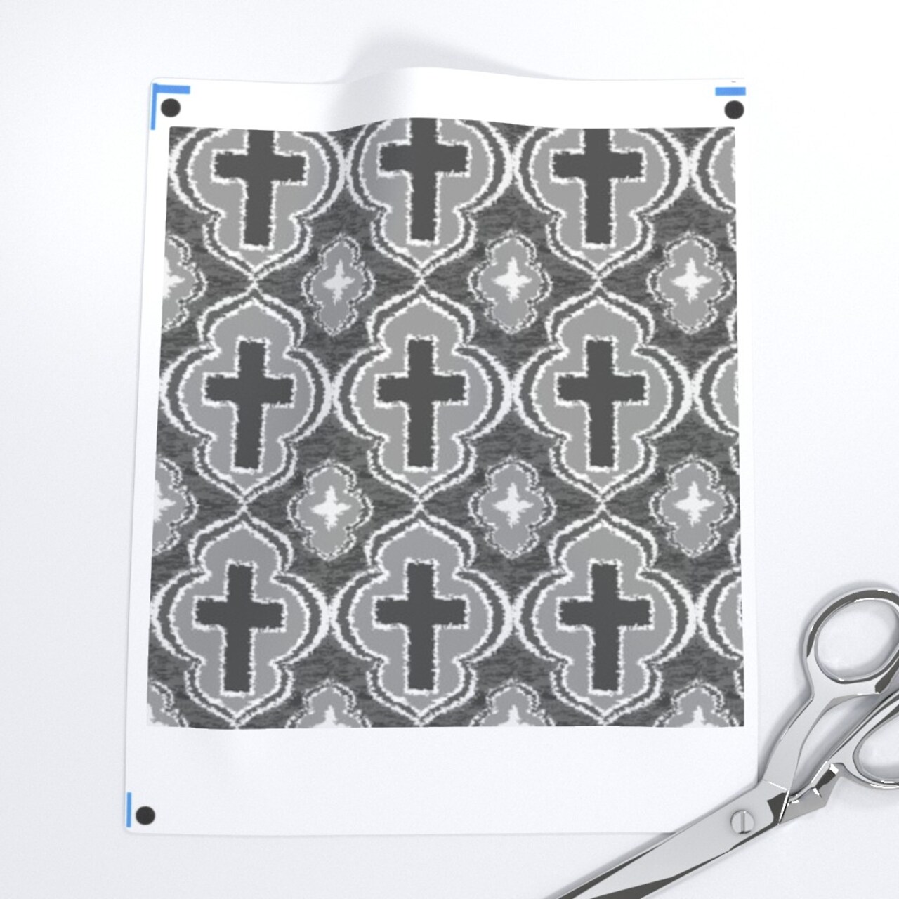 Christian Cross Gray Bible Religion Religious Faith Custom Printed Fabric by Spoonflower Various Fabrics by the Yard or Fat Quarter